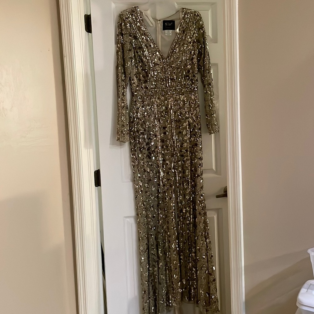 Mac Duggal Gold sequins formal dress.   Worn once